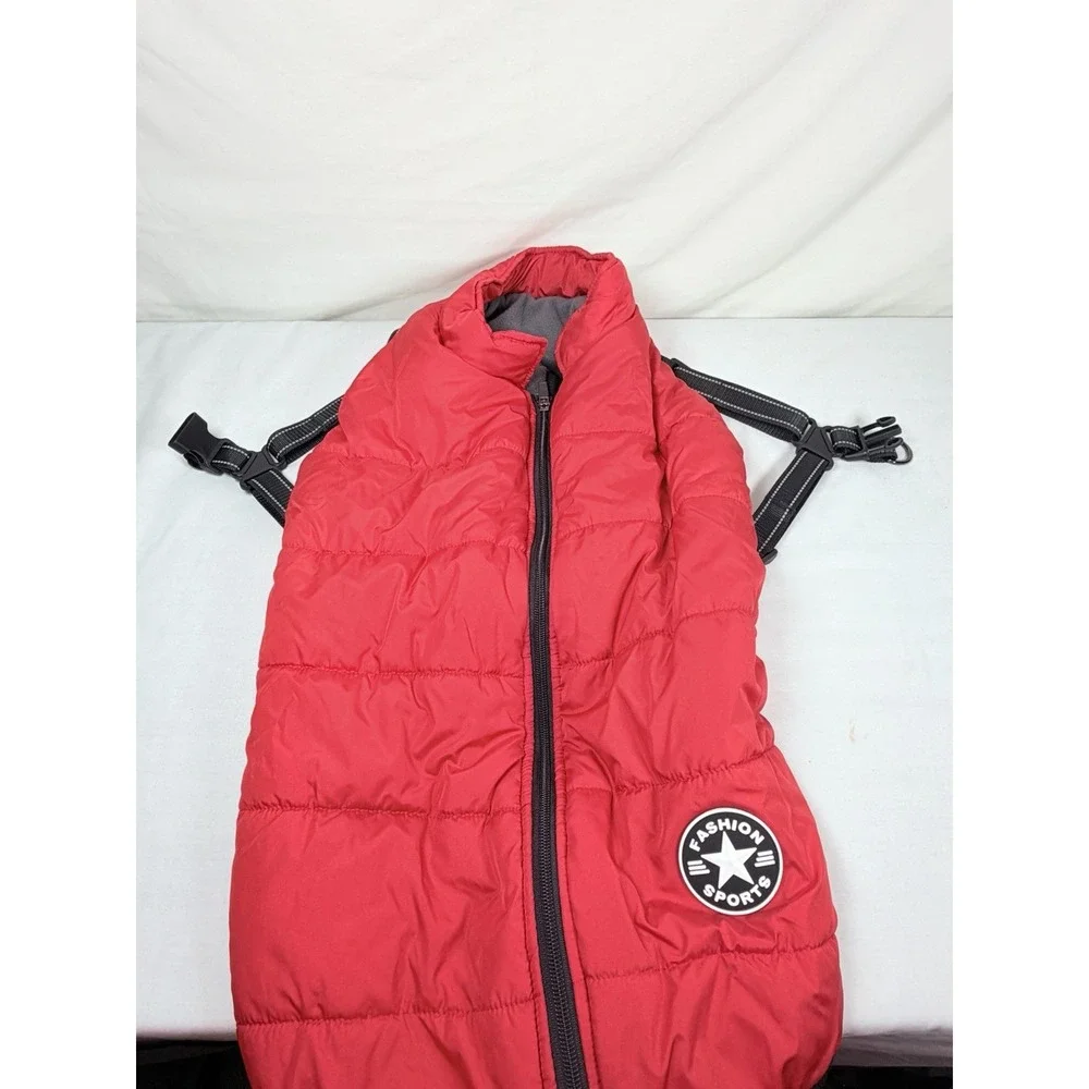 Dog Winter Jacket with Harness Windproof Waterproof Pet Warm Dog Clothing Coat